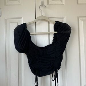 Black Ruched Women's Top